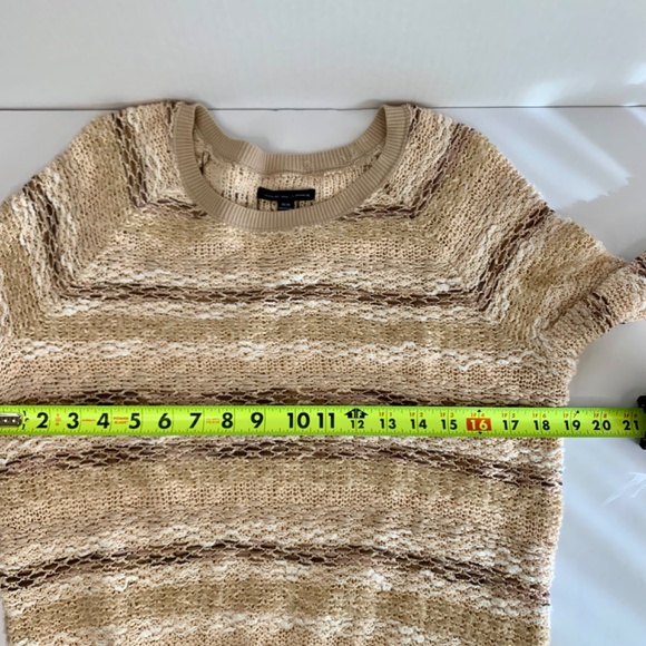 American Eagle Outfitters boho cream/brown striped pullover long weekend sweater - Picture 6 of 8